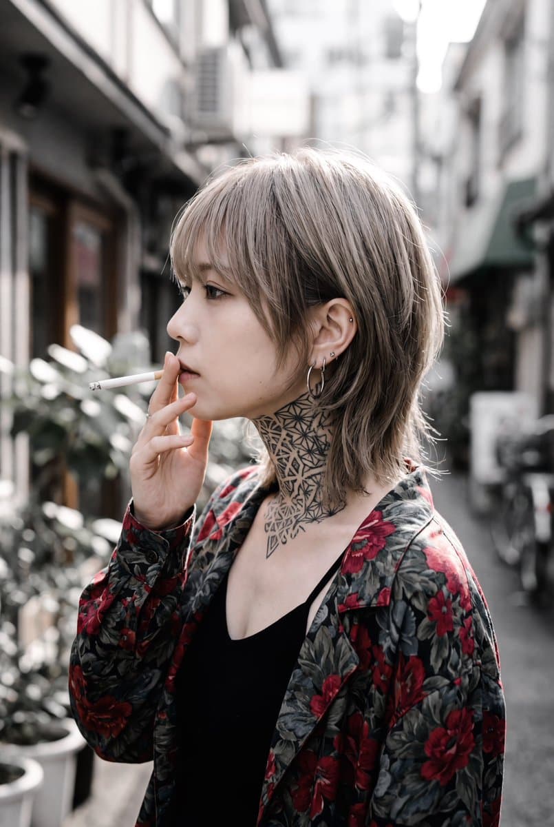 Japanese Rock Fan Woman Character Concept