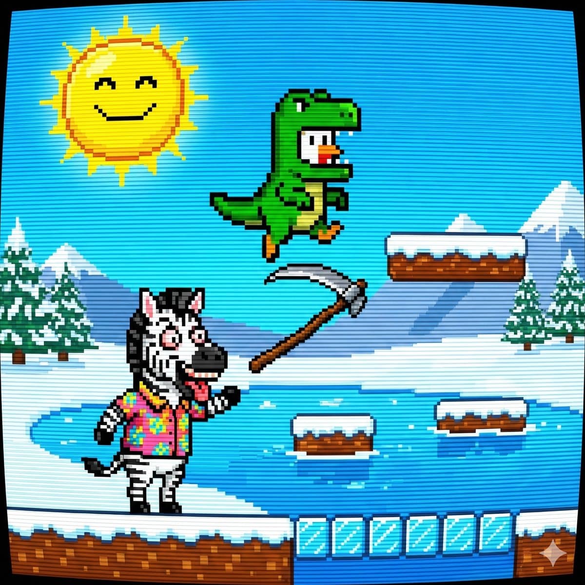 8-bit Chicken T-Rex Homecoming