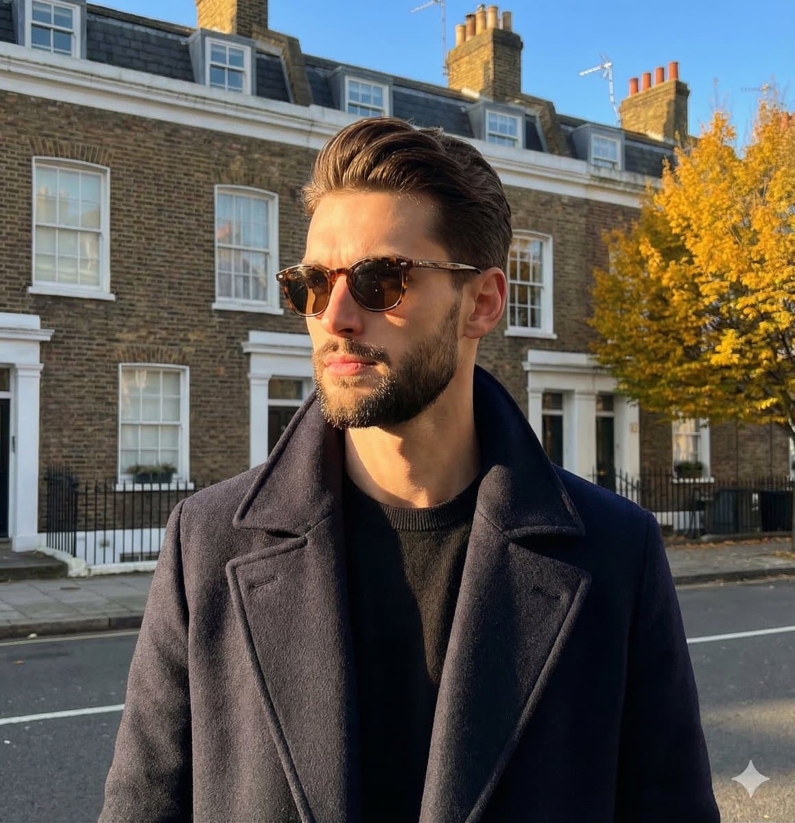 Dramatic Autumn Portrait with Tortoiseshell Sunglasses