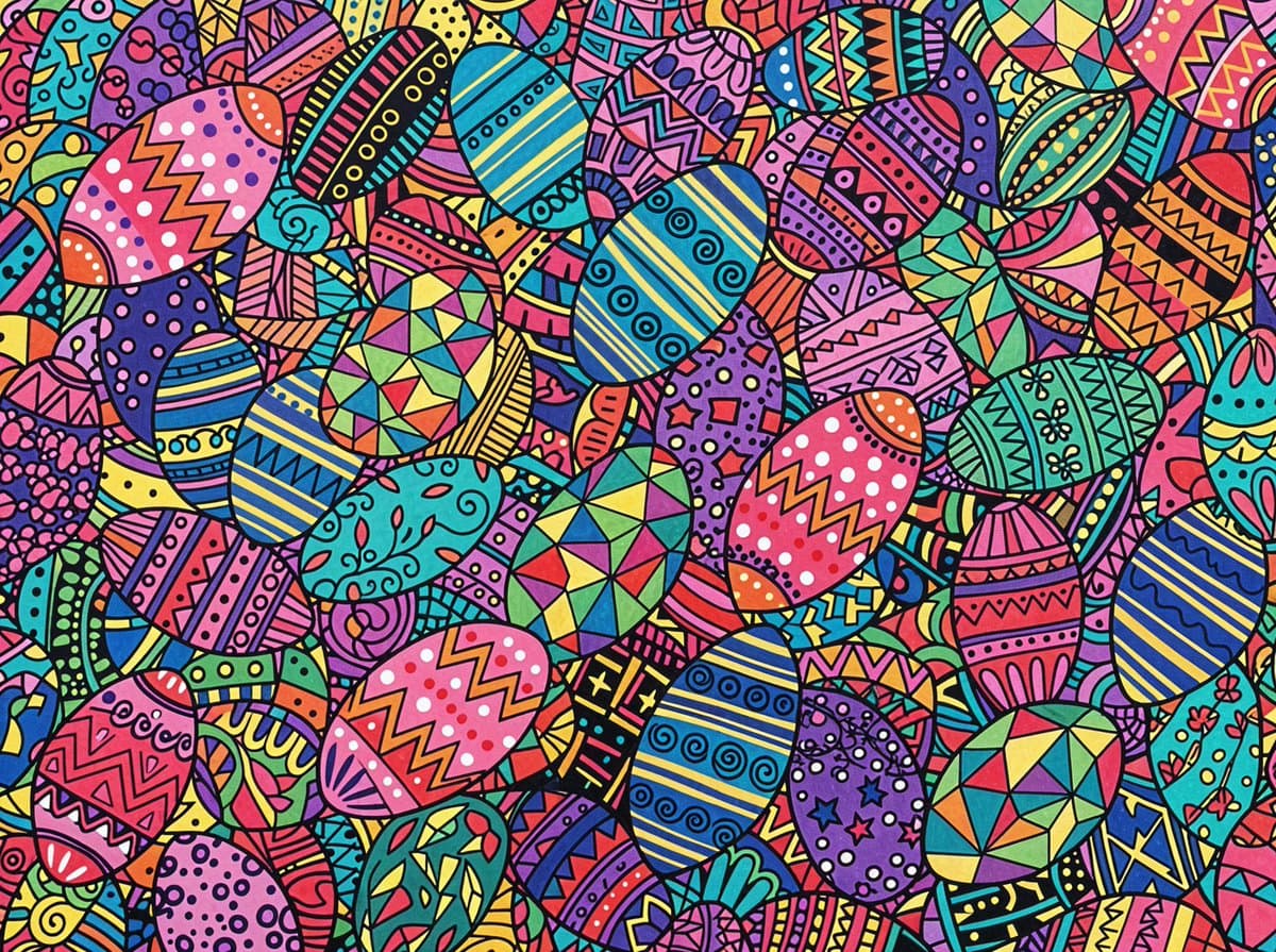 Vibrant Abstract Pattern with Overlapping Oval Shapes