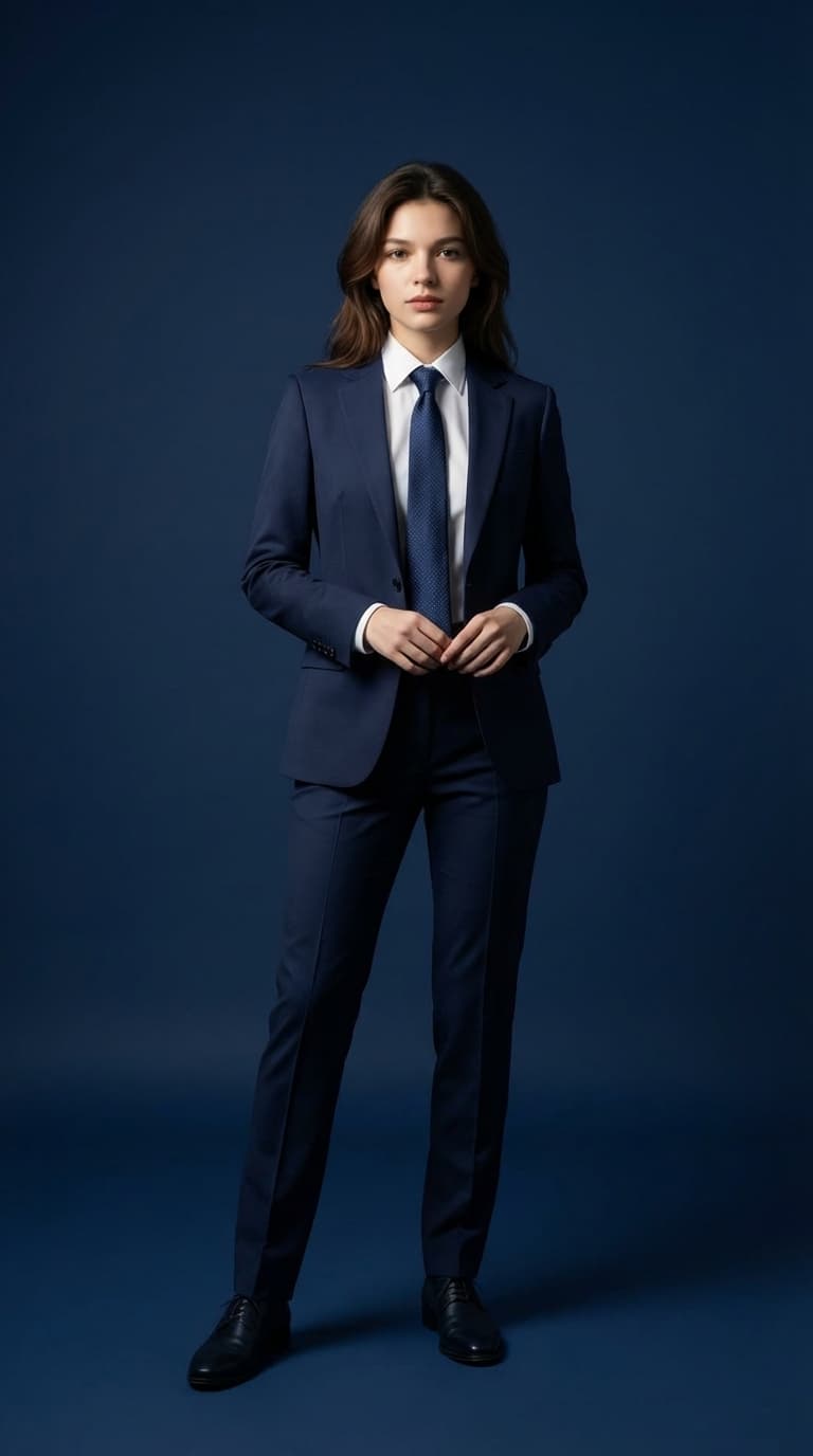 Business Portrait in Navy Suit with Cinematic Lighting