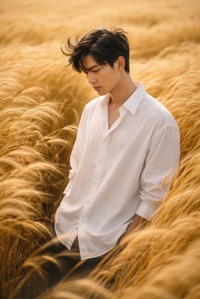 Golden Hour Wheat Field Editorial Portrait
