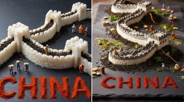 The Great Wall of China Food Art Diorama
