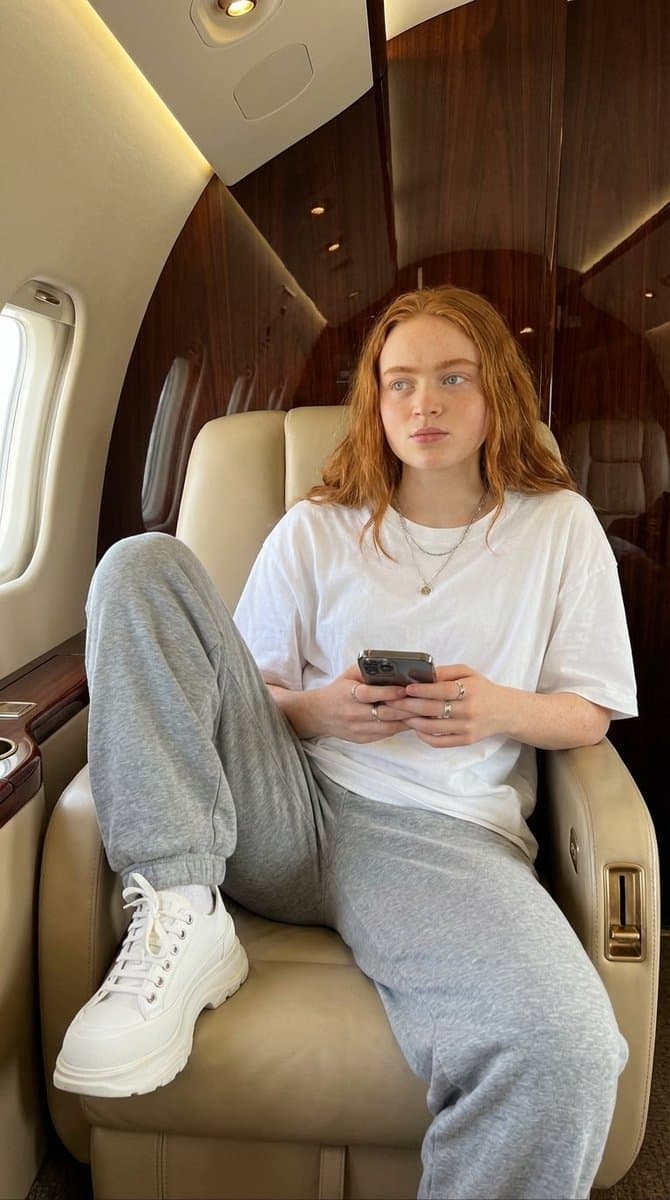 Stylish Woman in Private Jet