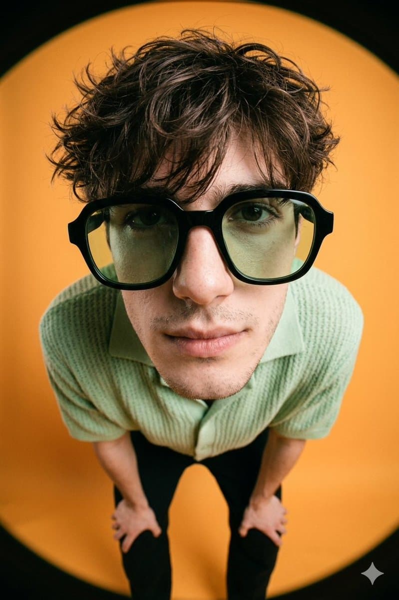 Gen Z High-Fashion Editorial Fisheye Portrait