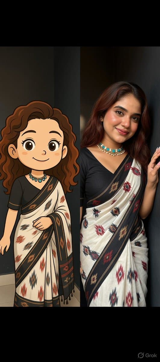 Side-by-Side Realistic and Cartoon Portrait