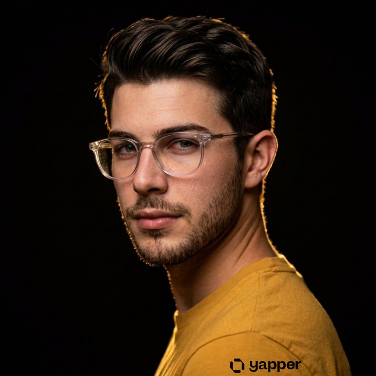 Cinematic Portrait of Young Man with Glasses