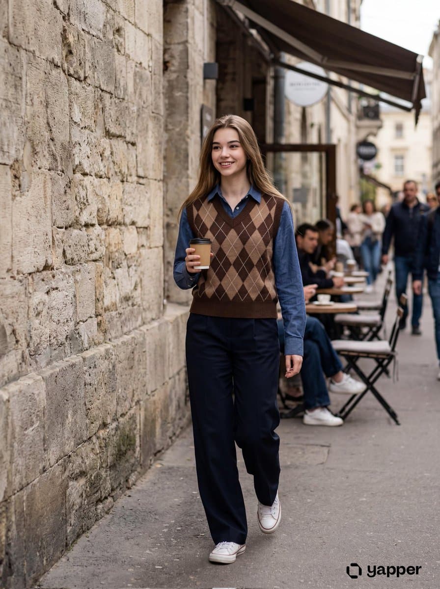 Young Woman with Coffee in Urban Setting