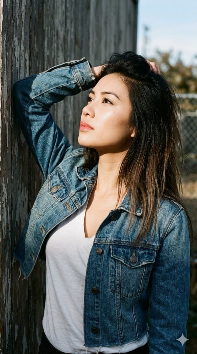 1990s Radiant Woman Portrait, Analog Film Aesthetic