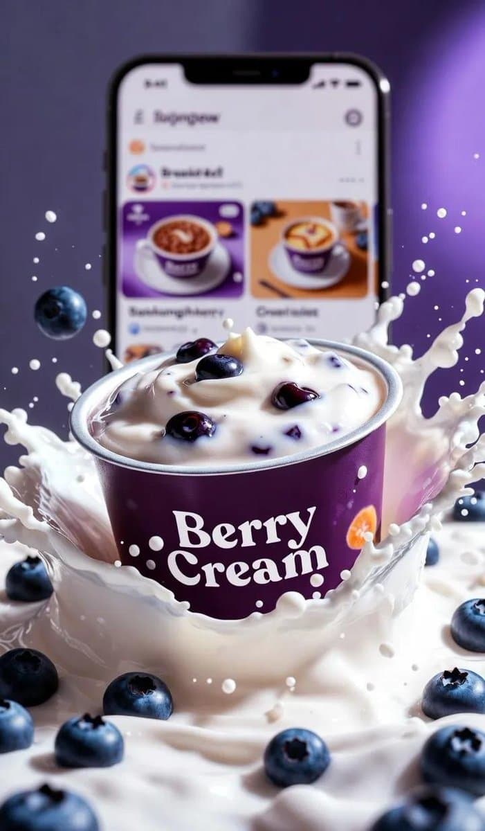 Cinematic Blueberry Yogurt Advertisement