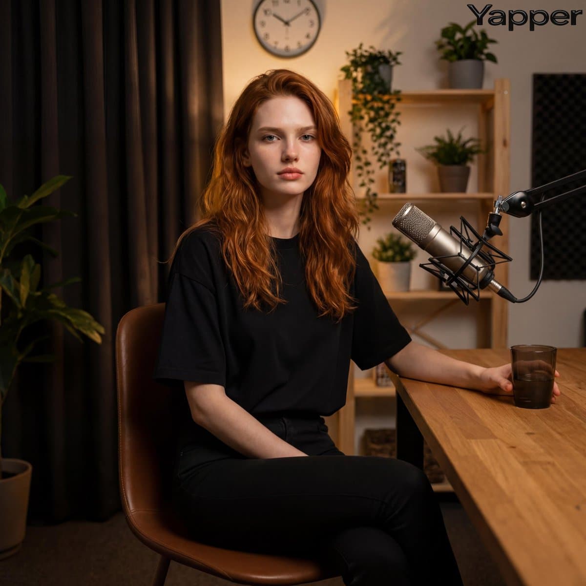 Studio Portrait with Microphone