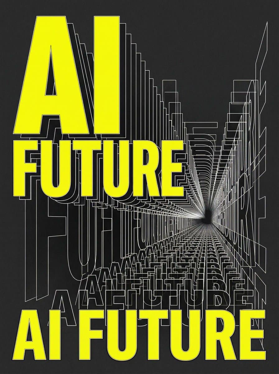 Dramatic Perspective Typography: AI FUTURE