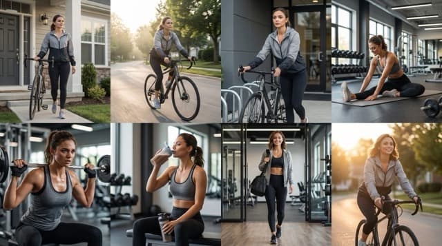 Cinematic 8-Photo Fitness Journey Collage