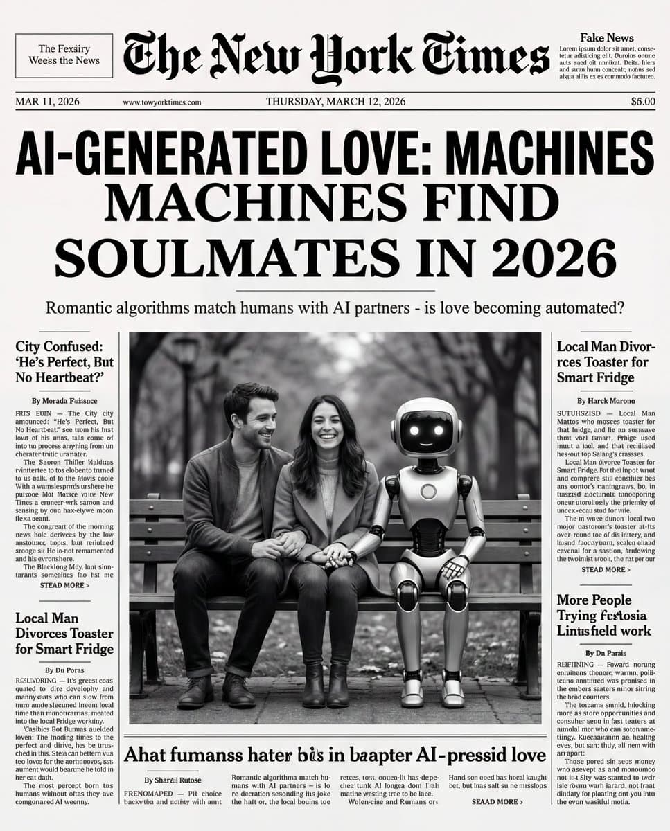 Humorous 2026 New York Times Front Pages
