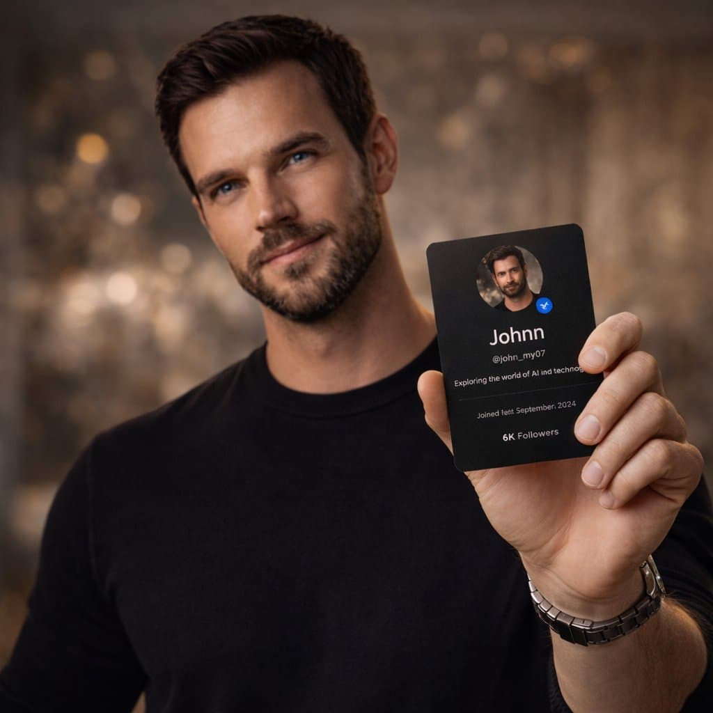 Matte-Black Social Media Profile Card Photoshoot