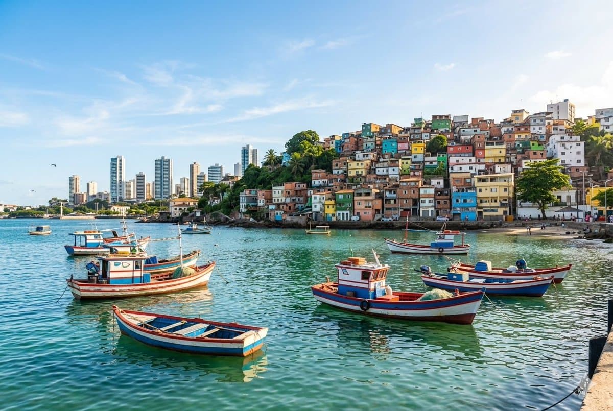 Beautiful Harbor in Salvador, Bahia, Brazil