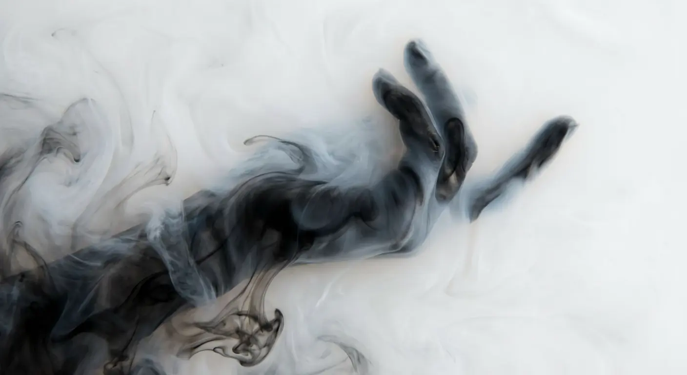 Subject Emerging from Swirling Ink in Milky Water