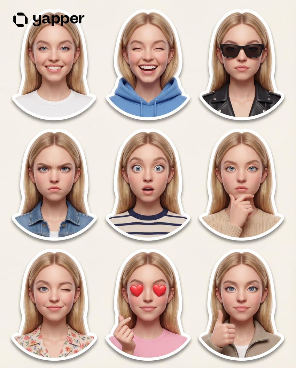 Pixar-style 3D Character Sticker Set from Photo