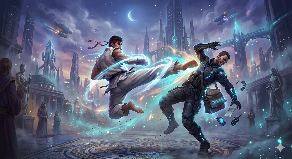 Ryu Performing Tatsumaki Senpukyaku on a Spy