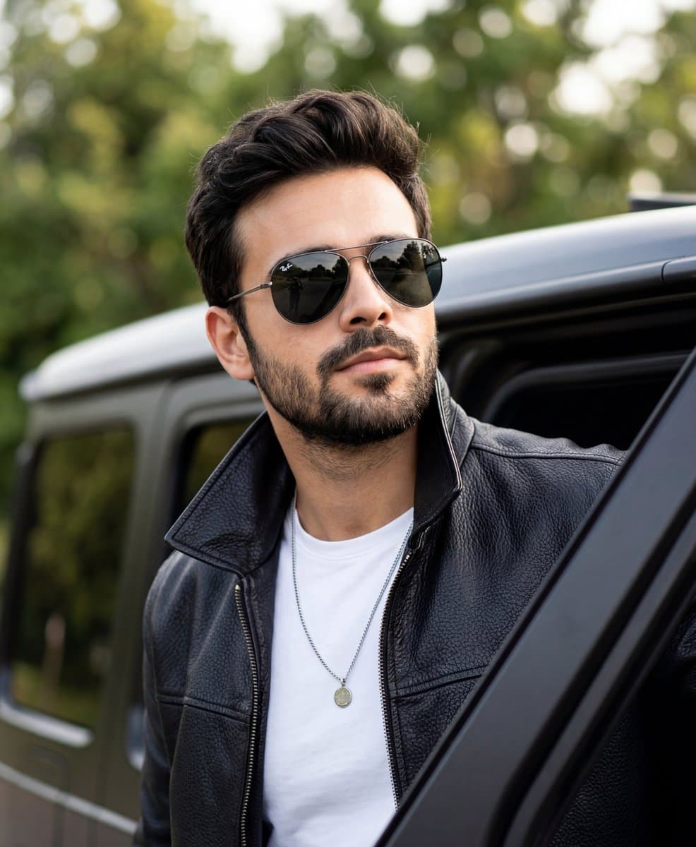 Cinematic Portrait of a Stylish Man in Aviators